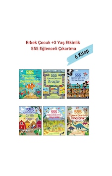 555 Eğlenceli Çıkartma Dizisi 6 Kitap Set, +3 Yaş Erkek Çocuk Etkinlik Kitap Seti 555 Eğlenceli Çıkartma Dizisi 6 Kitap Set, +3 Yaş Erkek Çocuk Etkinlik Kitap Seti