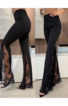 Butik İstanbul Kadın Yüksek Bel Paçaya Doğru Dantellı Dalgıç Pantolon Siyah Butik İstanbul Kadın Yüksek Bel Paçaya Doğru Dantellı Dalgıç Pantolon Siyah