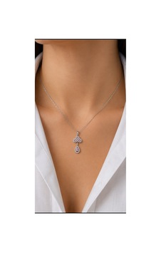 Miore Pembe Zirkon Taşlı Damla Ve Çiçek Figürlü Kadın Kolye Pembe - 899638125 Pembe