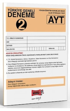 Yargı Yayınları AYT Türkiye Geneli Deneme 2 Yargı Yayınları AYT Türkiye Geneli Deneme 2