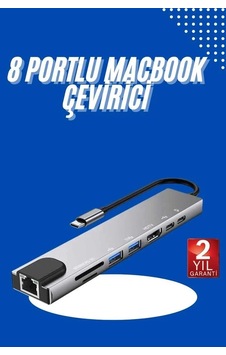 Çoklayıcı Usb Type-c Hub Dönüştürücü 8 Portlu Macbook Uyumlu Diğer Çoklayıcı Usb Type-c Hub Dönüştürücü 8 Portlu Macbook Uyumlu Diğer