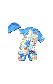 Petityu Upf50+ Güneş Korumalı Cool Erkek Çocuk Sevimli Doodle Desen Comic Book Şirin Erkek Çocuk Mayo Mavi Petityu Upf50+ Güneş Korumalı Cool Erkek Çocuk Sevimli Doodle Desen Comic Book Şirin Erkek Çocuk Mayo Mavi