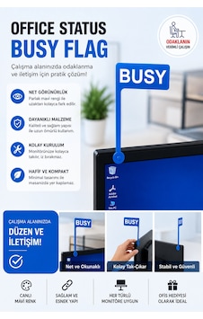 Busy Flag Monitör Durum Göstergesi Ofis Odaklanma Ve Çalışma Uyarı Aparatı 3d Baskı - Mavi Busy Flag Monitör Durum Göstergesi Ofis Odaklanma Ve Çalışma Uyarı Aparatı 3d Baskı - Mavi