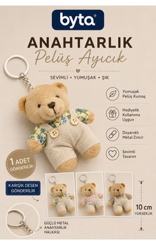 Peluş Ayıcık Anahtarlık 10 Cm Karışık Desenli Çanta Süsü Ve Anahtar Aksesuarı 1 Adet - Hediyelik Ekru Peluş Ayıcık Anahtarlık 10 Cm Karışık Desenli Çanta Süsü Ve Anahtar Aksesuarı 1 Adet - Hediyelik Ekru