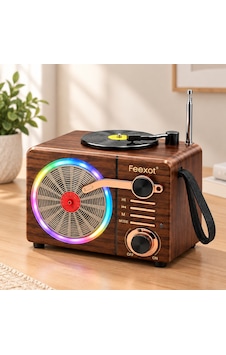 Işıklı Retro Bluetooth Fm Radyo Hoparlör - Usb & Type-c Şarjlı 19519633 Işıklı Retro Bluetooth Fm Radyo Hoparlör - Usb & Type-c Şarjlı 19519633
