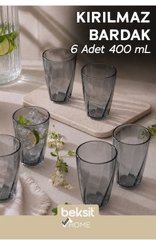 Home Glassy Kırılmaz Polikarbon 6'lı Bardak Antrasit 400 Ml Antrasit Antrasit Home Glassy Kırılmaz Polikarbon 6'lı Bardak Antrasit 400 Ml Antrasit Antrasit