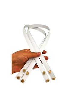 Çanta Aksesuar 70x1.8 Cm Suni Deri Beyaz Renk Vidalı Çanta Sapı Çanta Aksesuar 70x1.8 Cm Suni Deri Beyaz Renk Vidalı Çanta Sapı