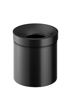 Çöp Kovası, Çemberli, 5lt - Mat Siyah Mat Beyaz