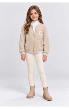 Ahengim Kız Çocuk Fermuarlı Kolej Ceket Cepli Nakış Detaylı Uzun Kollu Sweatshirt Ak26690 KREM Ahengim Kız Çocuk Fermuarlı Kolej Ceket Cepli Nakış Detaylı Uzun Kollu Sweatshirt Ak26690 KREM