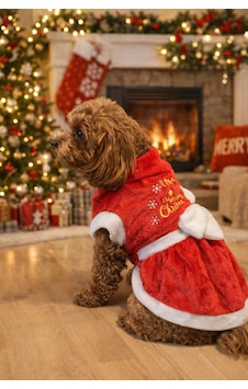 Gedyco Merry Christmas Peluş Küçük Irk Köpek Yılbaşı Elbisesi-17058 Gedyco Merry Christmas Peluş Küçük Irk Köpek Yılbaşı Elbisesi-17058
