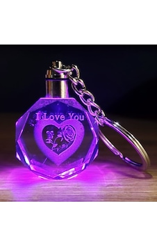 I Love You Yazılı Renk Değiştiren Işıklı Anahtarlık Diğer