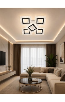 Eray Aydınlatma A016-4+1 Beyaz Dimmer Kumandalı Led Avize