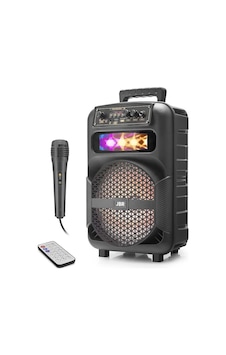 Karaoke Mikrofonlu Bluetooth Hoparlör Fm Radyo 10w 8 İnç Rgb Kumandalı Siyah Jbr007 Evimdeyokyok
