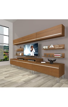 Decoraktiv Ekoflex 8y Mdf Krom Ayaklı Tv Ünitesi Tv Sehpası Ceviz Decoraktiv Ekoflex 8y Mdf Krom Ayaklı Tv Ünitesi Tv Sehpası Ceviz