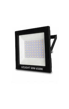 Uzlight 50w Led Projektör Siyah Kasa Beyaz Işık 6500k Dış Mekan Katt-030