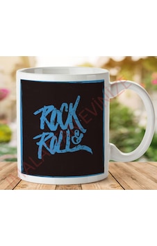 Rock & Roll Iki Tarafı Baskılı Kupa Bardak Çok Renkli Rock & Roll Iki Tarafı Baskılı Kupa Bardak Çok Renkli