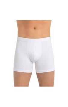 Just Inner Erkek Tekli Modal Pamuklu Boxer Uzun Paça İnce Bel Lastikli Nefes Alan Doku 135011 Beyaz