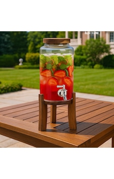 Musluklu Cam Sebil 3l Ahşap Standlı Soğuk İçecek Dispenseri Çilekli Detoks Limonata Ve Sunumluk Musluklu Cam Sebil 3l Ahşap Standlı Soğuk İçecek Dispenseri Çilekli Detoks Limonata Ve Sunumluk