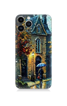 Apple Uyumlu iPhone 14 Pro  Sonbahar Evi Desenli Silikon Kılıf