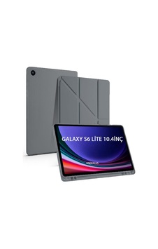 S6 Lite 2024 P620 P610 İle Uyumlu Kılıf Kalem Bölmeli Trifolding Case 13-15-17 Koyu Gri Sku: Zeusb0dyp7fyr9 Arka Kapak