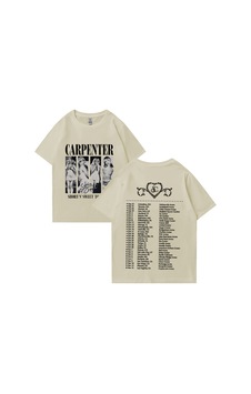 Flood Of Style Sab Rina Müzik Turu Baskı T-shirt Yüksek Kaliteli Tişört Erkek Kadın Saf Harajuku Boy T- Bej