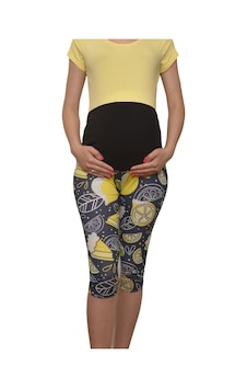 Luvmabelly Maternity 8021 - Pamuklu Göbek Destekli Limon Desenli Kapri Hamile Tayt-çok Renkli Luvmabelly Maternity 8021 - Pamuklu Göbek Destekli Limon Desenli Kapri Hamile Tayt-çok Renkli