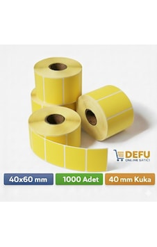40x60mm Sarı Eczane Etiketi Termal 1000li Sarım 40lık Kuka Diğer