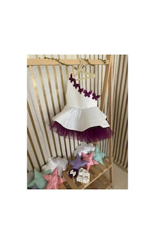 Hayy Baby Kids Wear Mor Kelebek Detaylı Beyaz Tütü Elbise Hayy Baby Kids Wear Mor Kelebek Detaylı Beyaz Tütü Elbise