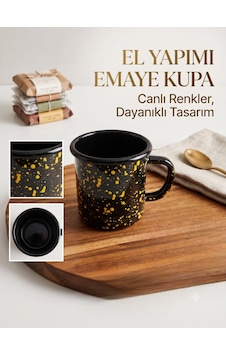 Galaksi Serisi Kobalt Mavi Sarı Sıçratmalı Retro Emaye Kamp Kupası 400 Ml Siyah Galaksi Serisi Kobalt Mavi Sarı Sıçratmalı Retro Emaye Kamp Kupası 400 Ml Siyah