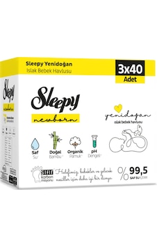 Sleepy Natural Yenidoğan Islak Havlu 3x40 Adet 3'lü Set Sleepy Natural Yenidoğan Islak Havlu 3x40 Adet 3'lü Set