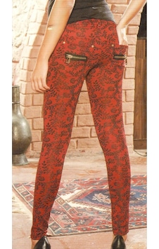 Mad Women Lingerie Mad Women 722 - Kadın %60 Pamuklu Cotton Fermuar Detaylı & Arka Cepli Ekstra Dayanıklı Uzun Tayt - Kırmızı