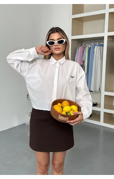 Jee Lee Kadın Uzun Kollu Aksesuar Detaylı Crop Gömlek Beyaz - 26y 2126 Beyaz Jee Lee Kadın Uzun Kollu Aksesuar Detaylı Crop Gömlek Beyaz - 26y 2126 Beyaz