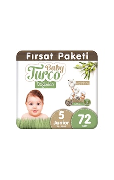 Baby Turco Doğadan Bebek Bezi 5 Numara Junior Fırsat Paketi 72 Adet Baby Turco Doğadan Bebek Bezi 5 Numara Junior Fırsat Paketi 72 Adet