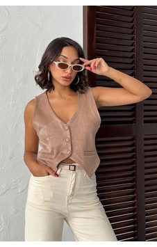 Verymoda Suet Yelek Vmf1528 VİZON Verymoda Suet Yelek Vmf1528 VİZON