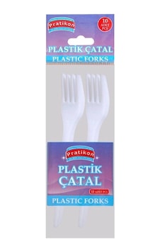 Standart Plastik Çatal 10'li Belirtilmemis