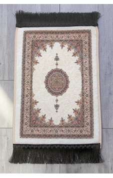 Mini Alın Seccadesi Kaymaz Taban Desenli Cep Tipi Seyahat Namaz Seccadesi - Krem / Ekru Mini Alın Seccadesi Kaymaz Taban Desenli Cep Tipi Seyahat Namaz Seccadesi - Krem / Ekru