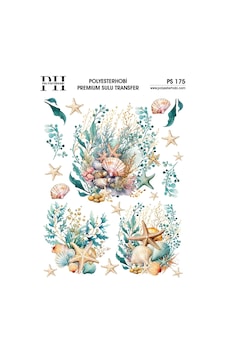 Polyesterhobi Premium Sulu Transfer 25x35 Cm Mercan Ve Deniz Desenli Ps 175