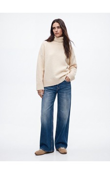LTB Relaxed Fit Boğazlı Yaka Triko Krem Kazak LTB Relaxed Fit Boğazlı Yaka Triko Krem Kazak