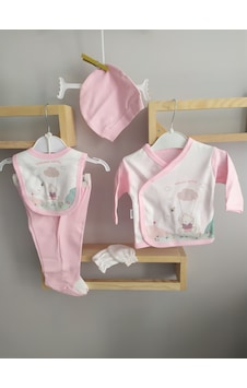 Zıpır Bebe Zıpır Balon Hastane Çıkış Seti Pembe 5 Li Pembe
