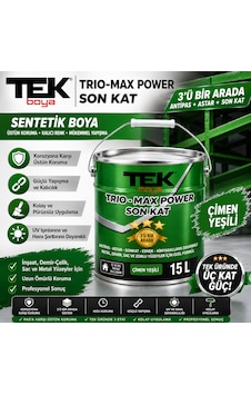 Trio-max Power 3'ü Bir Arada Sentetik Çatı Sacı Boyası Çimen Yeşili Antipas-astar-son Kat 15 Litre Trio-max Power 3'ü Bir Arada Sentetik Çatı Sacı Boyası Çimen Yeşili Antipas-astar-son Kat 15 Litre