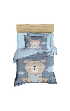 Dijital Baskılı 3d Pamuklu Yenidoğan Bebek Nevresim Takımı Blue Bear Dijital Baskılı 3d Pamuklu Yenidoğan Bebek Nevresim Takımı Blue Bear