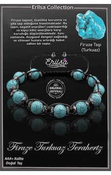 Sertifikalı Aaa+ Gerçek Firuze Taşı Bileklik - Turkuaz Çok Renkli