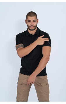 Combat Tactical Outdoor Tişört Günlük Polo Yaka Tişörtü T-shirf - 802 Siyah