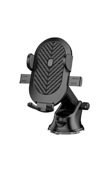 Premium Karbon Fiber Desenli Vantuzlu Araç İçi Telefon Tutucu Torpido Ve Ön Cam Uyumlu Gt3