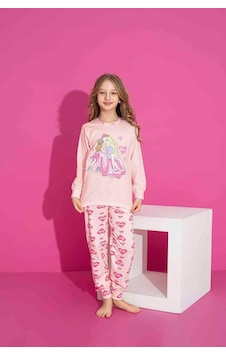 Kız Çocuk Desenli Uzun Kollu Pijama Takımı-957 Pembe Kız Çocuk Desenli Uzun Kollu Pijama Takımı-957 Pembe