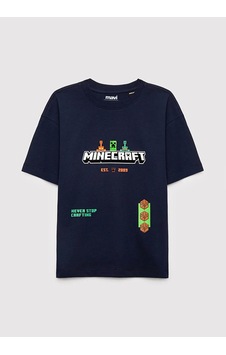 Mavi Minecraft Baskılı Koyu Lacivert Erkek Çocuk T-shirt M6610494-84371 Mavi Minecraft Baskılı Koyu Lacivert Erkek Çocuk T-shirt M6610494-84371