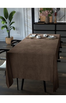 Kaju Rengi Kadife Dokulu Masa Örtüsü Dertsiz Velvet Touch Serisi Kaju Rengi
