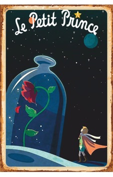 küçük prens ve gül retro ahşap poster küçük prens ve gül retro ahşap poster