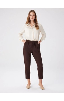 Faik Sönmez Comfort Fit Krep Örme Kadın Pantolon Bw27pnt002 Kahve Faik Sönmez Comfort Fit Krep Örme Kadın Pantolon Bw27pnt002 Kahve