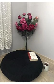 Makrome Salıncak Yer Minder Puf 70x70 Siyah Makrome Salıncak Yer Minder Puf 70x70 Siyah